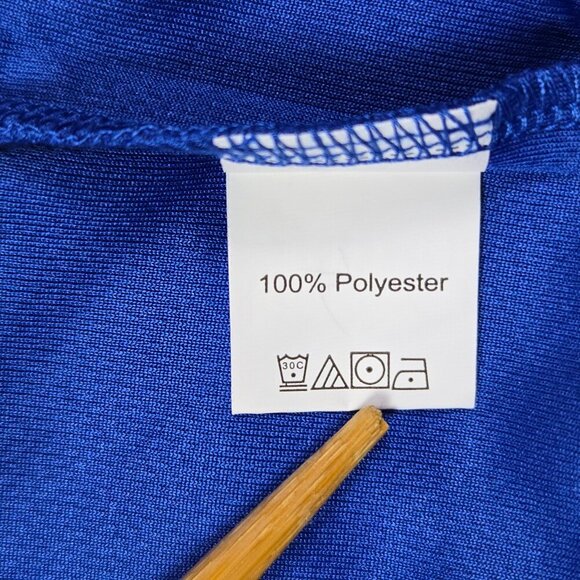 Luc Matton XL Blue Kente Cloth Dashiki Style Tee African Heritage Tribal Print - Picture 10 of 11